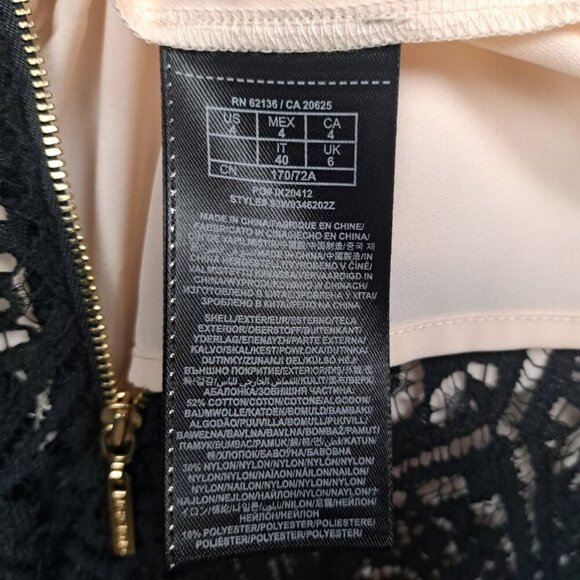 Guess by Marciano Black Lace Flower Pencil Dress Size 4 - Picture 10 of 13